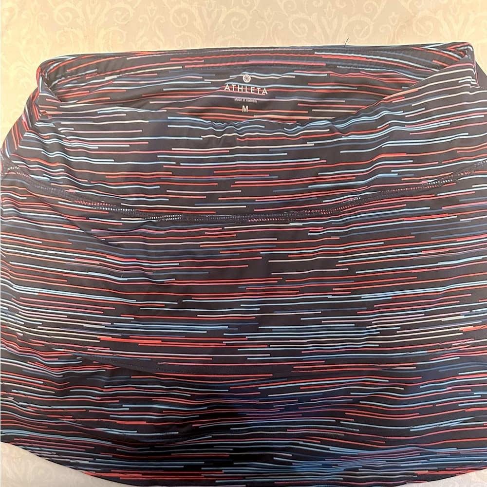 Athleta Navy Multi-Stripe Skort